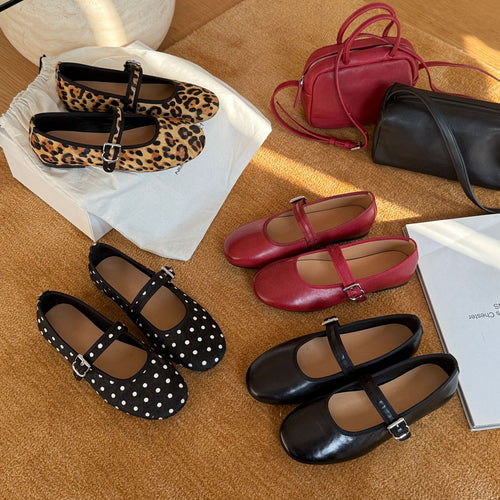 Damen Ballerinas mit verstellbarem Riemchen und gepolsterter Innensohle EB