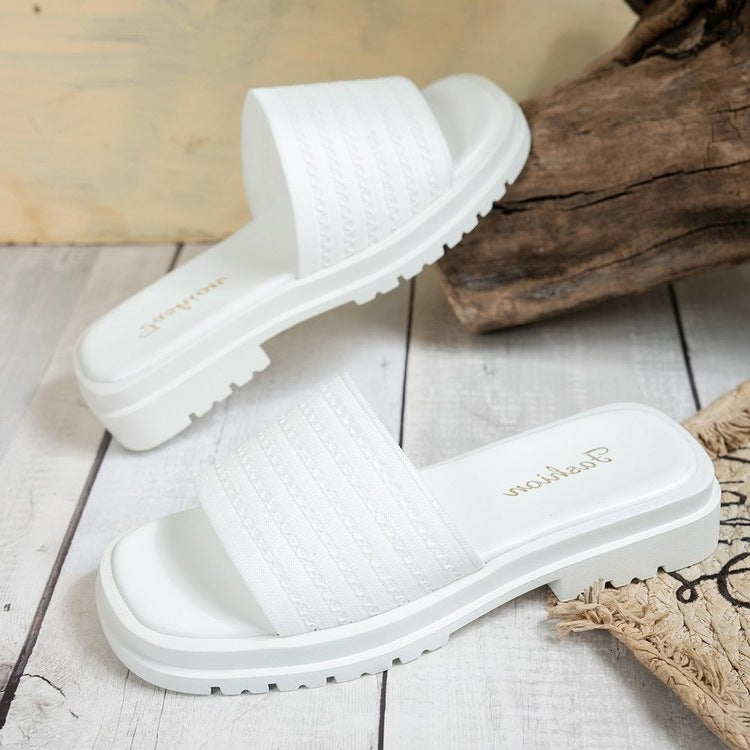 Damen Komfort-Sandalen mit modischem Gewebe-Riemen EB