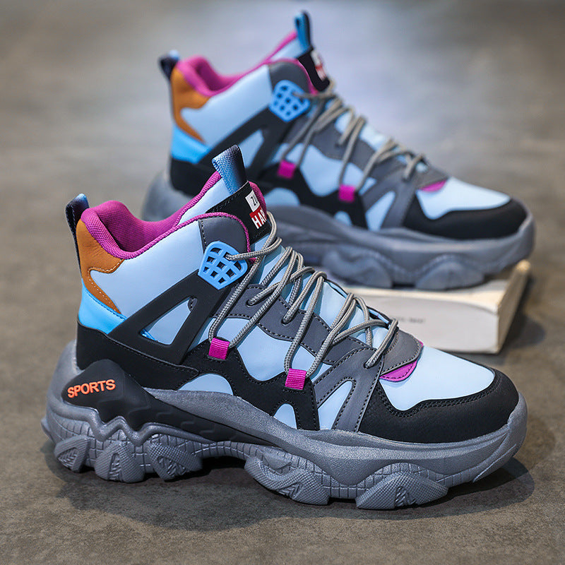 Damen Modische Sport Sneaker mit hohem Schaft und rutschfester Sohle EB