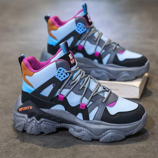 Damen Modische Sport Sneaker mit hohem Schaft und rutschfester Sohle EB