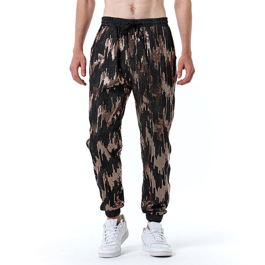 Herren Freizeithose mit Glitzer-Effekt und elastischem Bund EB