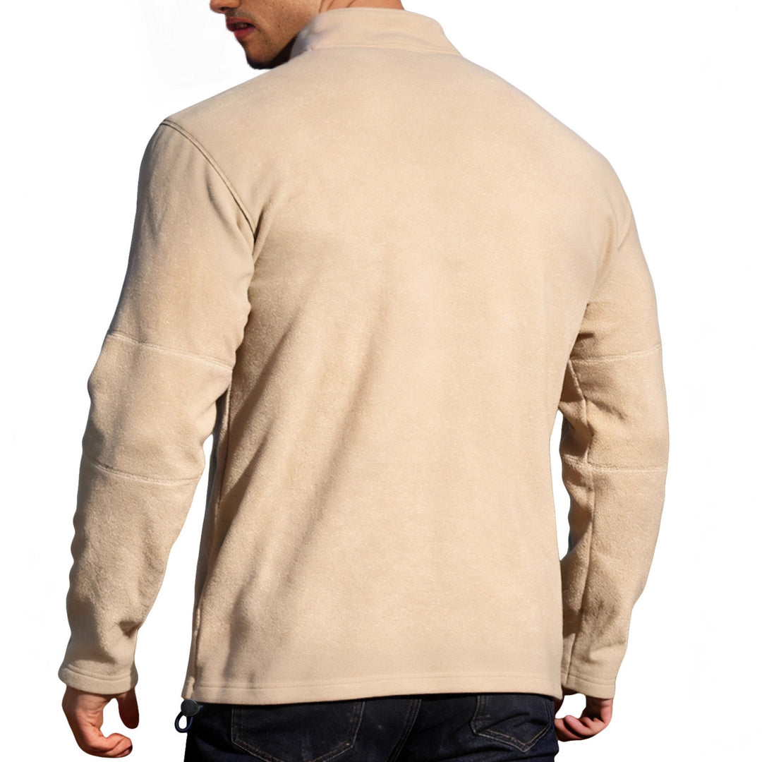 Herren nan leichter Mikrofleece-Performancepullover mit kurzem Reißverschluss Raglanärmeln und formgebenden Nähten EB