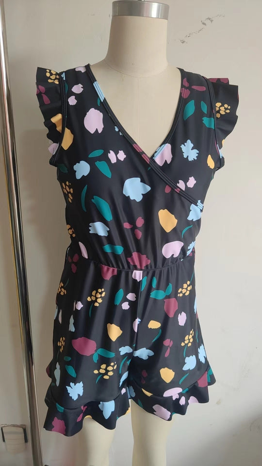 Damen Freizeit Overall mit floralem Design EB