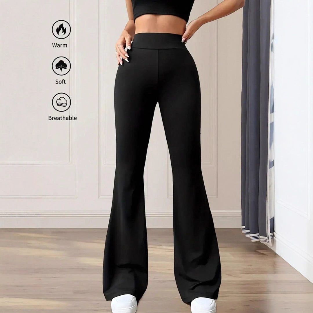 Damen elegante Bootcut-Hose mit hohem Bund und atmungsaktiver Funktion EB
