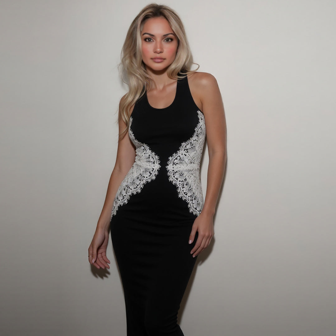 Damen Figurbetontes Spitzenkleid EB