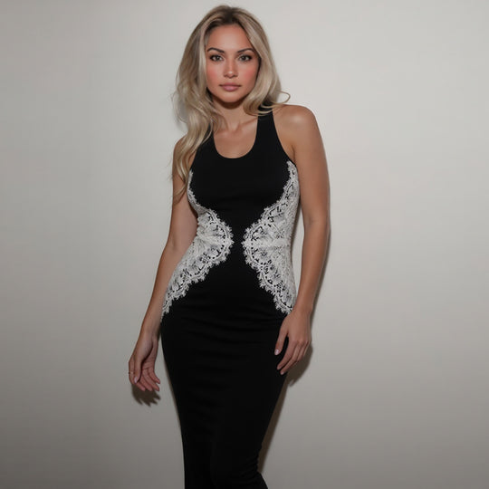 Damen Figurbetontes Spitzenkleid EB