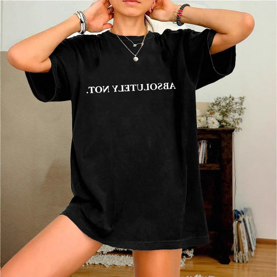 Damen Oversized T-Shirt mit kreativem Statementdruck EB