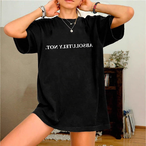 Damen Oversized T-Shirt mit kreativem Statementdruck EB