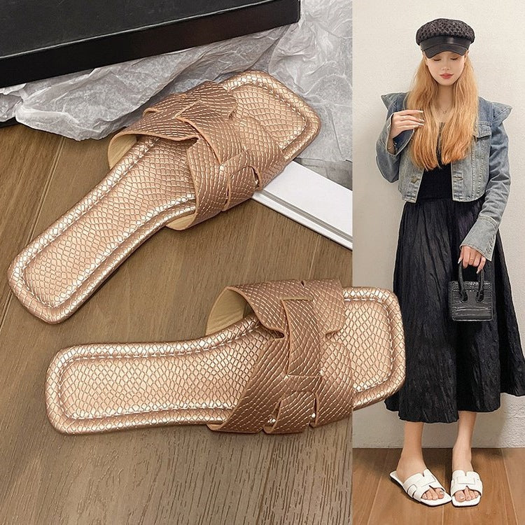 Damen modische Slides mit anpassbarem Riemendesign EB