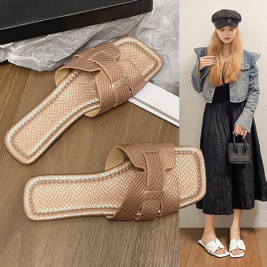 Damen modische Slides mit anpassbarem Riemendesign EB