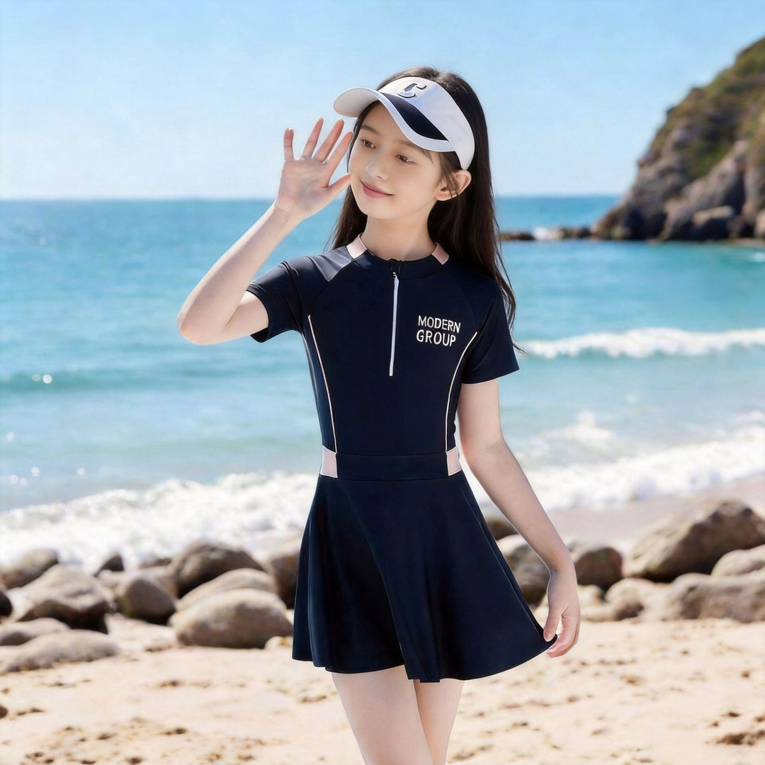 Mädchen Schwimmanzug mit Rock EB