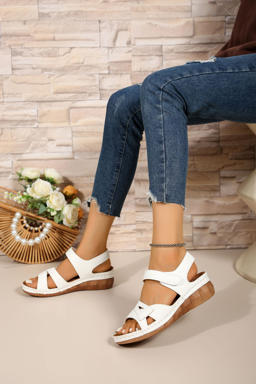 Damen Komfortable Keil-Sandalen EB