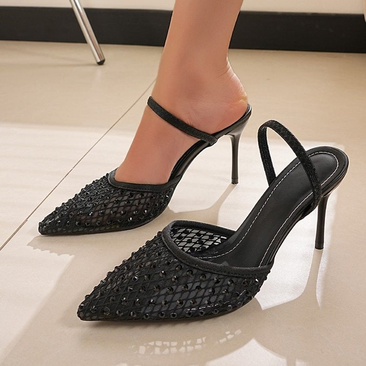 Damen Slingback Schuh mit funkelndem Strass EB