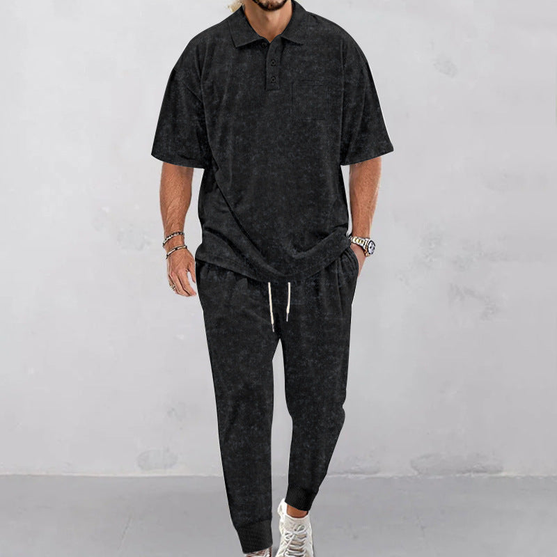Herren lässiges Freizeit-Set aus weichem Material mit praktischem Kordelzug und elastischem Bund EB