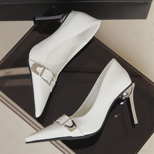 Damen spitze High Heel Pumps mit dekorativem Riemen EB