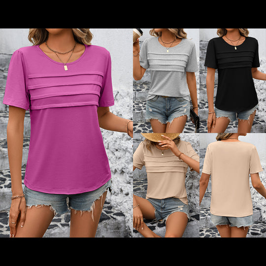 Damen elegantes T-Shirt mit strukturiertem Design EB