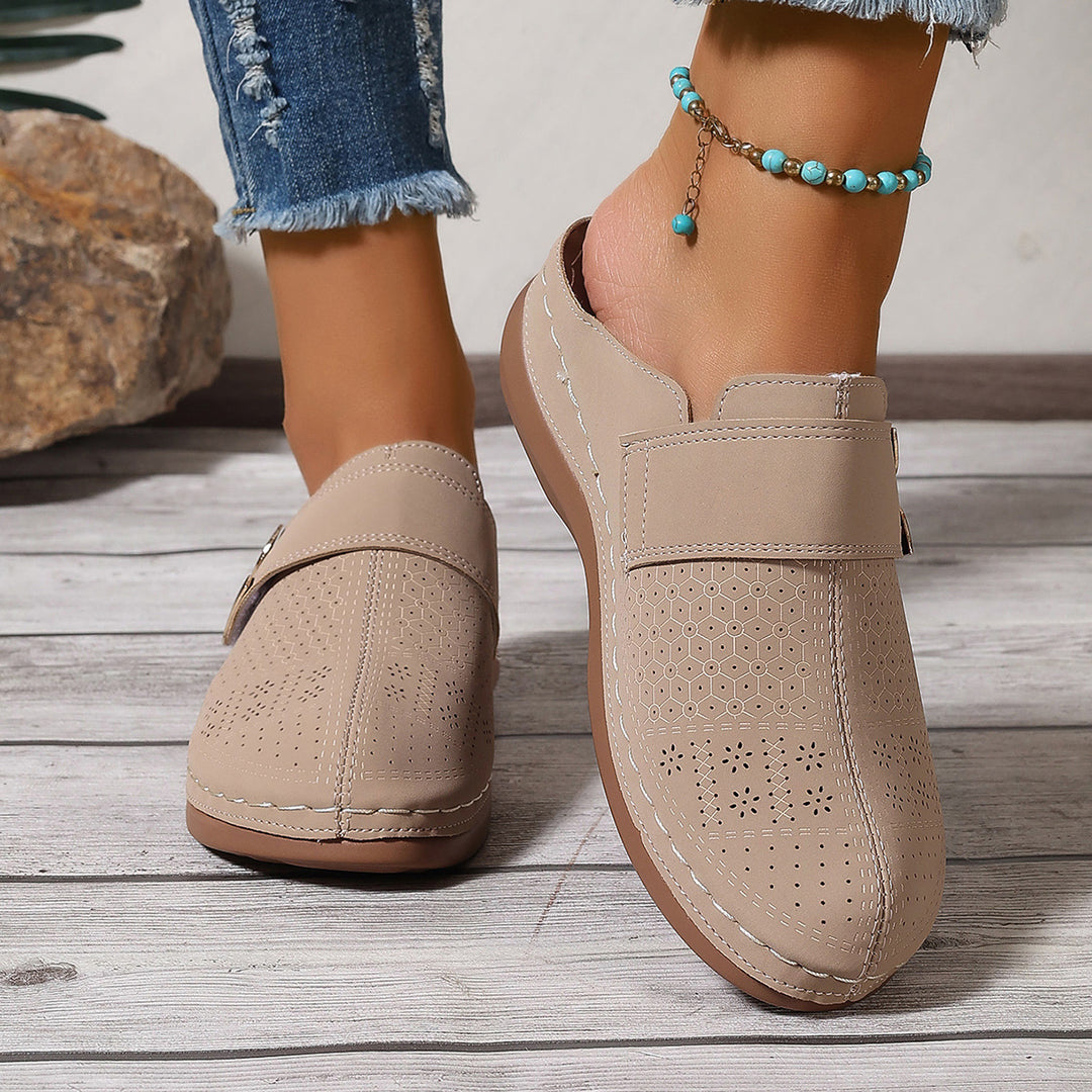 Damen Perforierte Komfort-Clogs mit Orthopädischer Einlegesohle EB