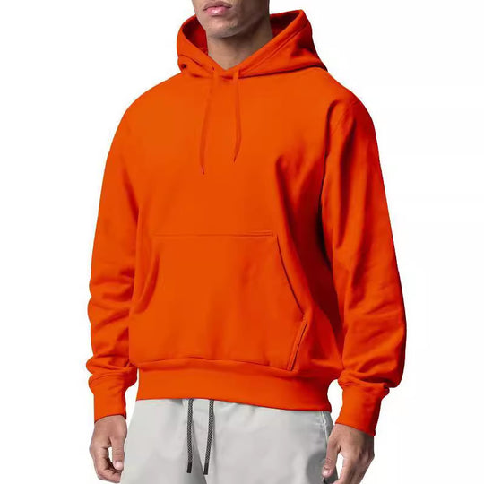 Herren nan Kapuzenpullover mit Kängurutasche, Relaxed-Fit und gerippten Bündchen EB
