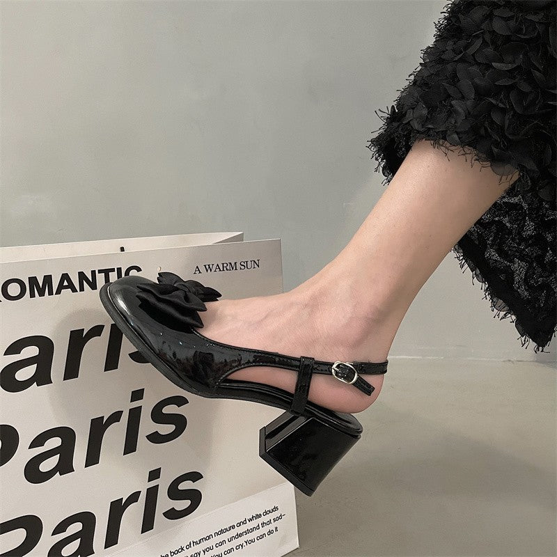 Damen Sling Heels mit floralem Akzent EB