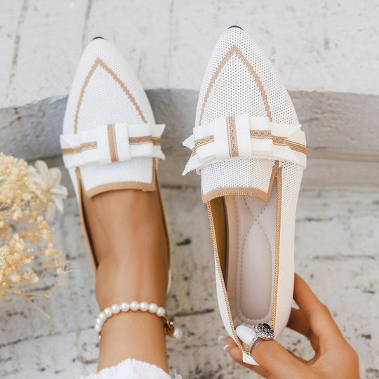 Damen flache Slipper mit modischem Schleifen-Detail EB