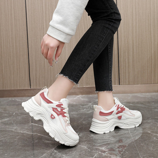 Damen sportive Chunky Sneakers mit atmungsaktivem Mesh-Obermaterial und dämpfendem Sohlenprofil EB