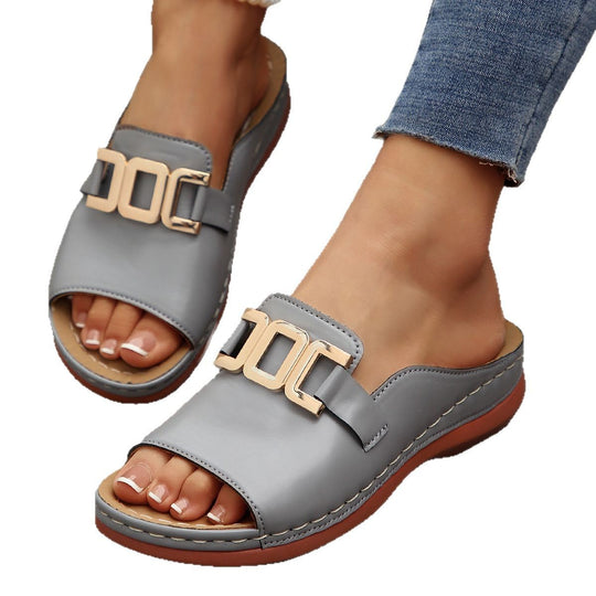 Damen modische Schlappen mit eleganter Schnalle EB