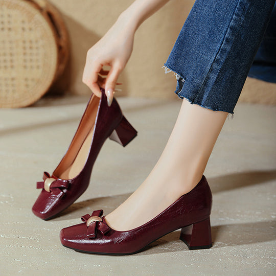 Damen elegante Schuhe mit Blockabsatz EB