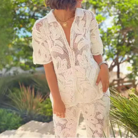 Damen luftiges Häkel-Outfit EB
