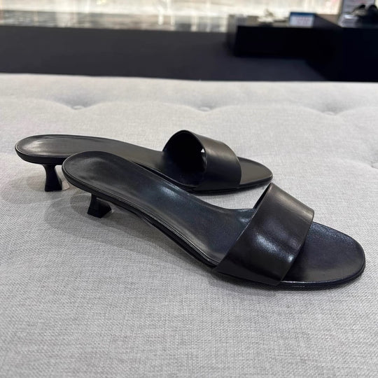 Damen elegante Slides mit breitem Satin-Riemen und komfortablem Fußbett EB
