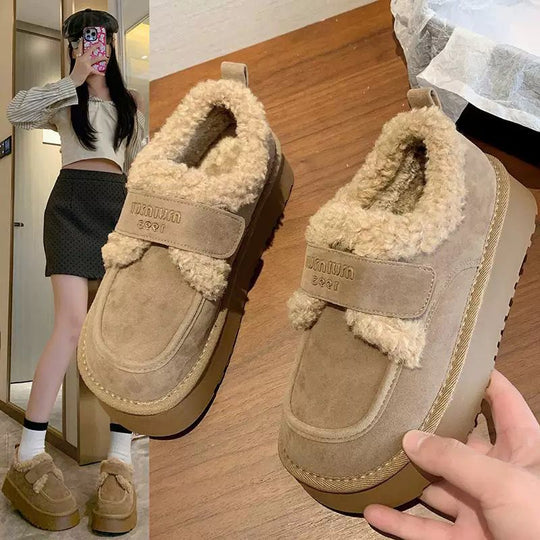 Damen Komfort-Sneaker mit kuscheligem Innenfutter und praktischem Klettverschluss EB