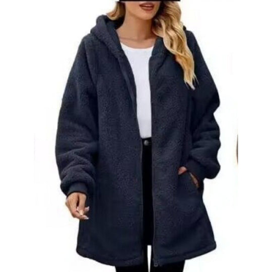 Damen Kuschelige Fleecejacke mit Kapuze EB