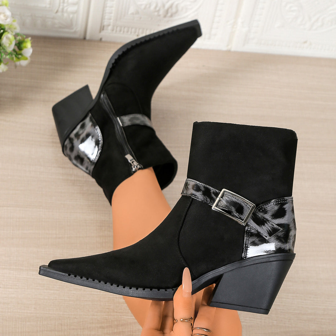 Damen elegante Ankle-Boots mit modernem Design und stilvollen Metallakzenten EB