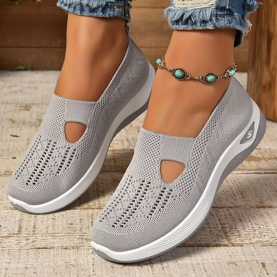 Damen Slip-On Sportschuhe mit luftdurchlässigem Netzdesign EB