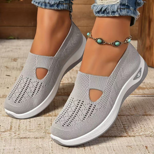 Damen Slip-On Sportschuhe mit luftdurchlässigem Netzdesign EB