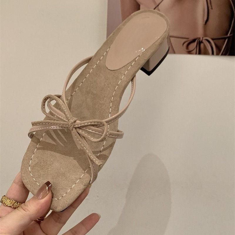 Damen Sandaletten mit eleganten Riemen und dekorativem Schleifendesign EB
