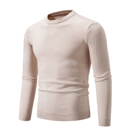 Herren klassischer Rundhals-Pullover aus weichem Strick EB