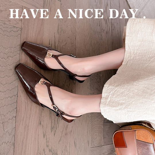 Damen Slingback-Pumps mit elegantem Riemchen und spitzer Zehenform EB