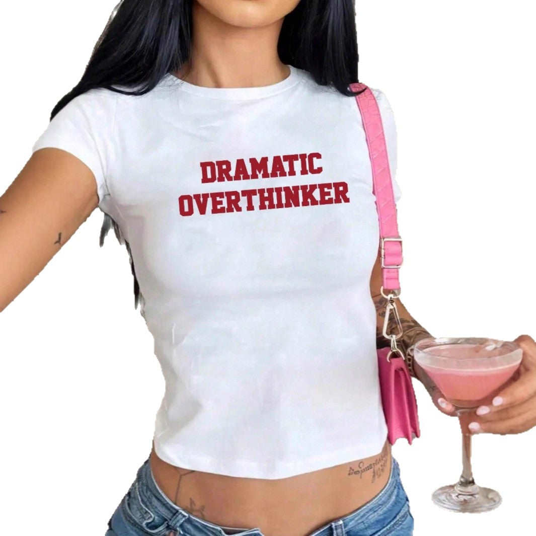 Damen T-Shirt mit kreativem Schriftzug und figurschmeichelndem Schnitt EB