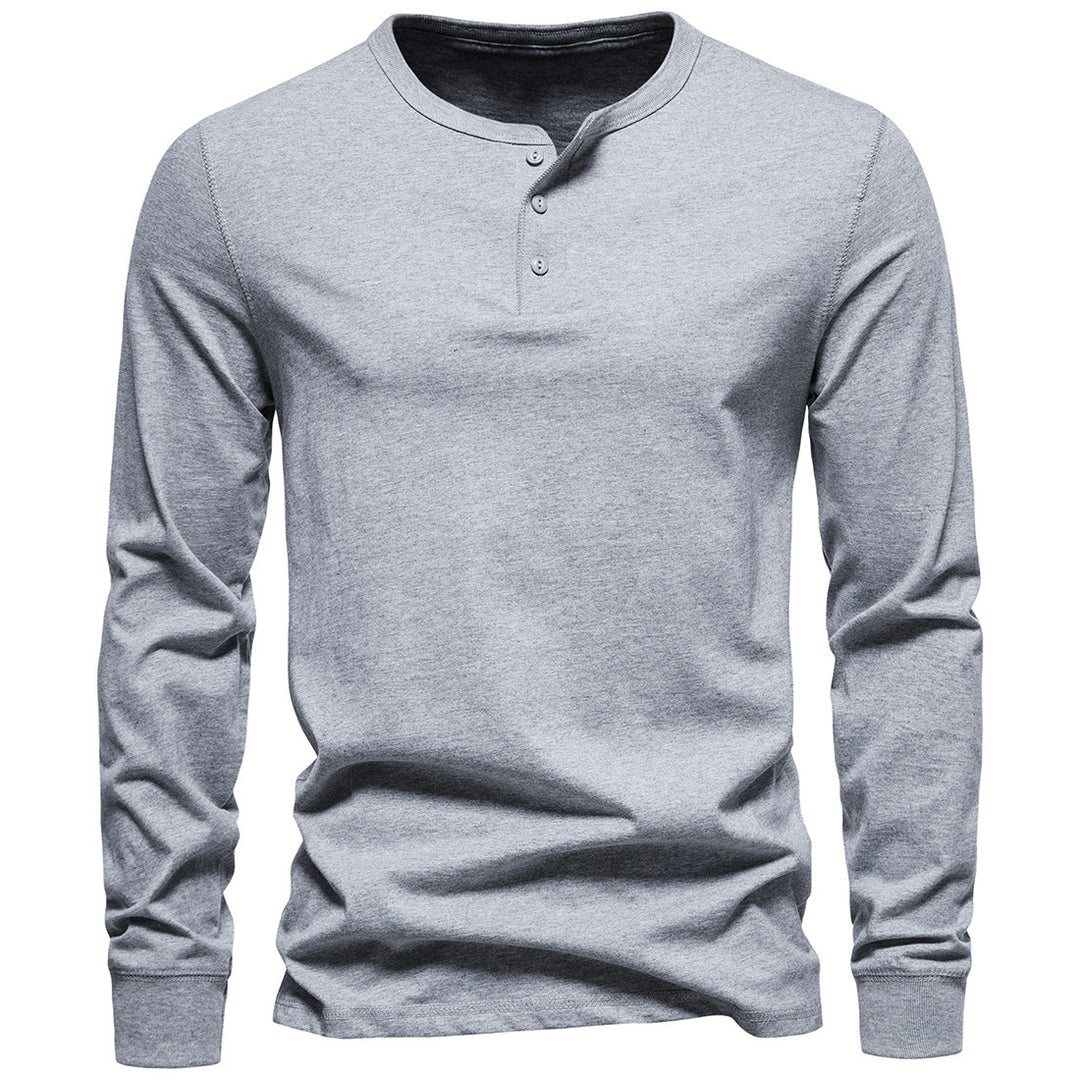 Herren Langarm-Henley-Shirt mit Knopfleiste und hohem Tragekomfort EB