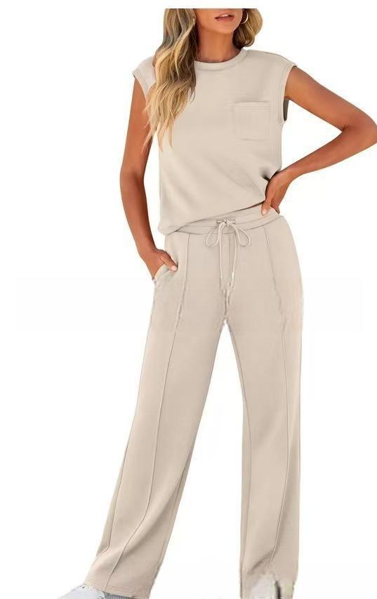 Damen Bequemes Freizeitanzug-Set mit weitem Schnitt und modischen Details EB