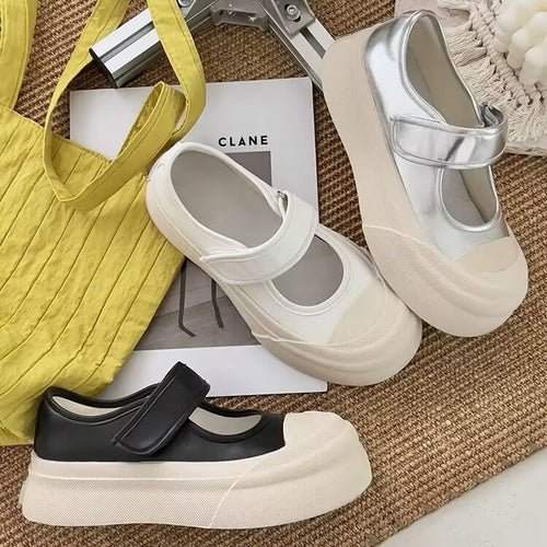 Damen modische Slip-On Sneaker mit breitem Klettverschluss EB