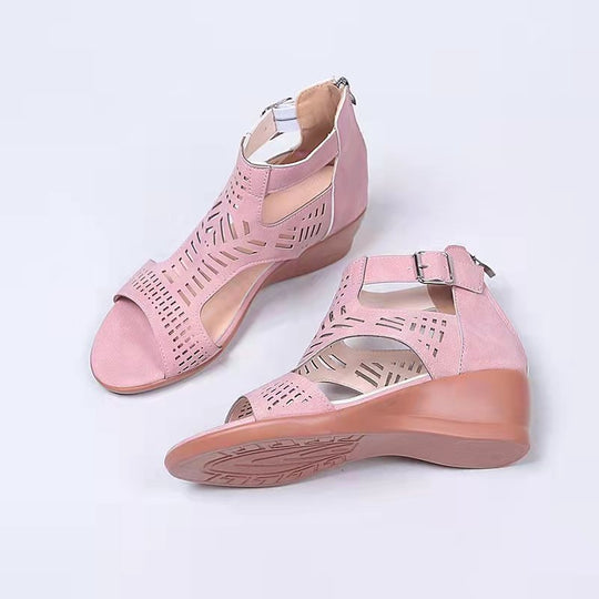 Damen Wedge-Sandalen mit modischem Cut-Out-Design und rutschfester Sohle EB