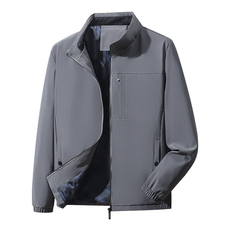 Herren moderner Komfort-Blouson mit innen kariertem Futter, verdecktem Zweiwege-Reißverschluss und elastischen Ärmelbündchen EB