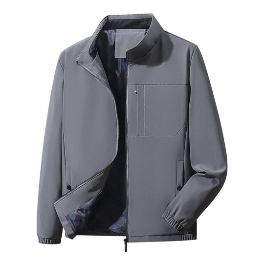 Herren moderner Komfort-Blouson mit innen kariertem Futter, verdecktem Zweiwege-Reißverschluss und elastischen Ärmelbündchen EB