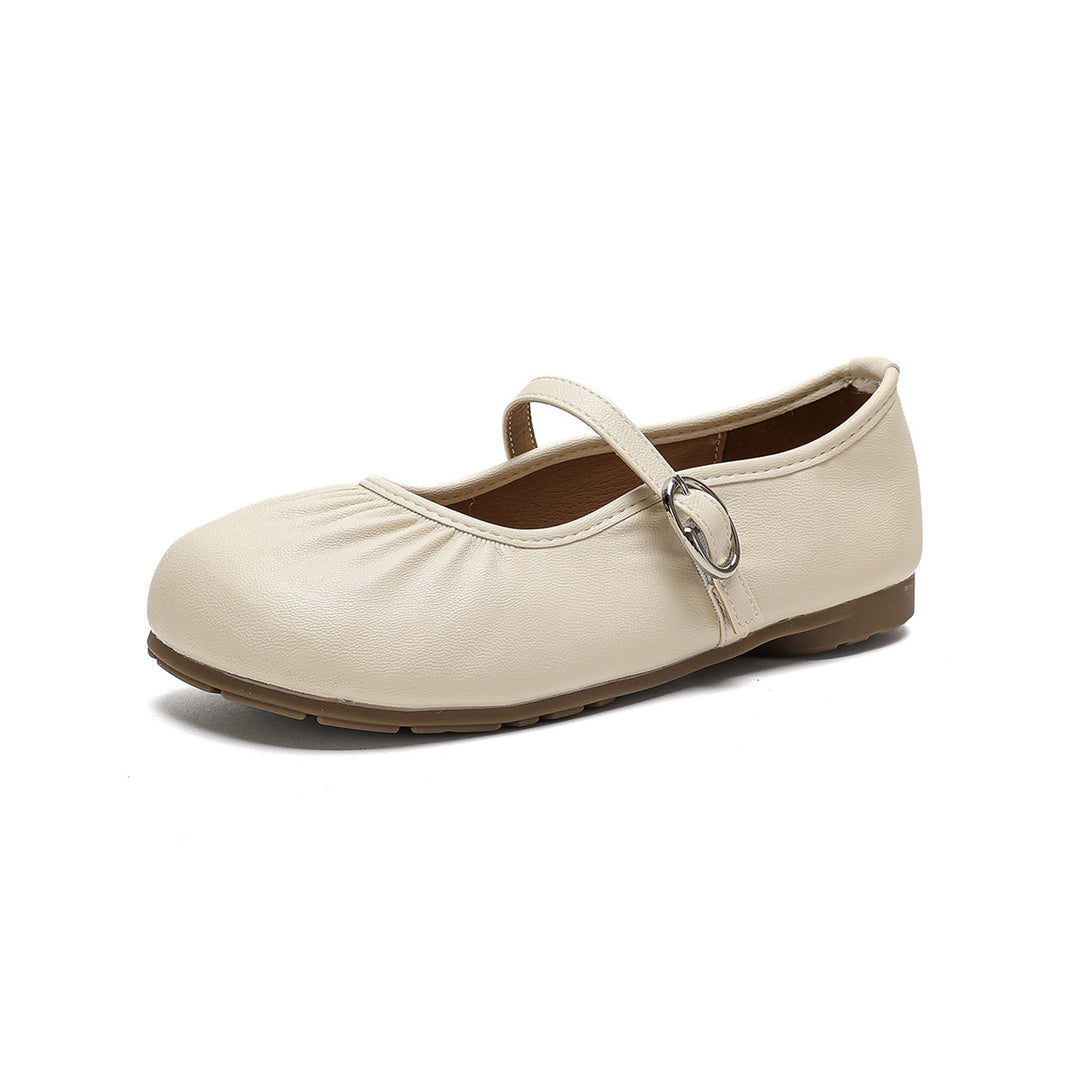 Damen Ballerinas mit durchgehendem Gummizug und dekorativem Riemchen EB