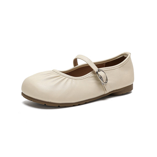 Damen Ballerinas mit durchgehendem Gummizug und dekorativem Riemchen EB