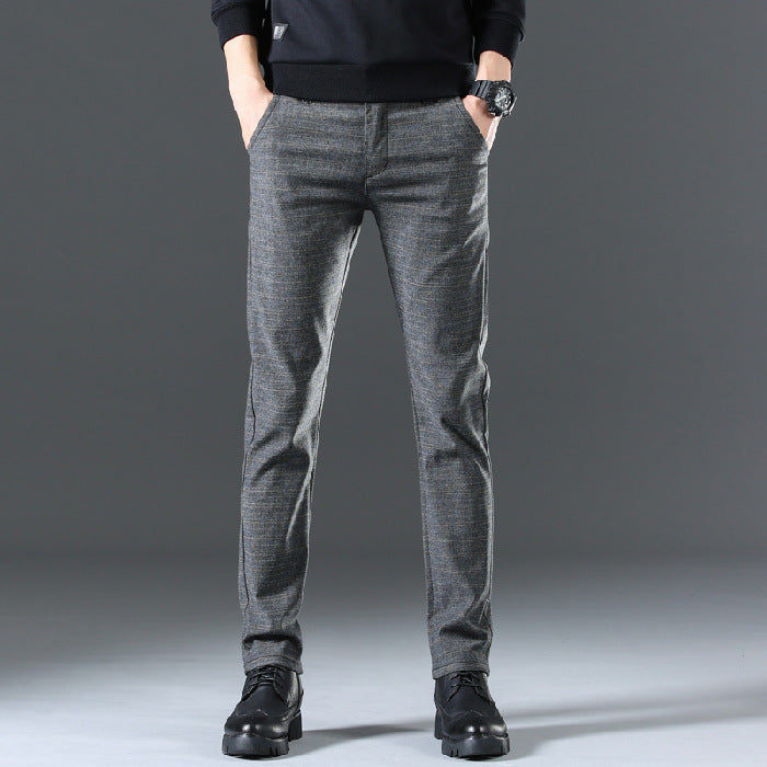 Herren moderne Chinohose mit elastischem Bund und seitlichen Taschen EB
