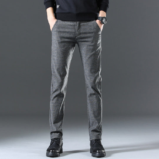 Herren moderne Chinohose mit elastischem Bund und seitlichen Taschen EB