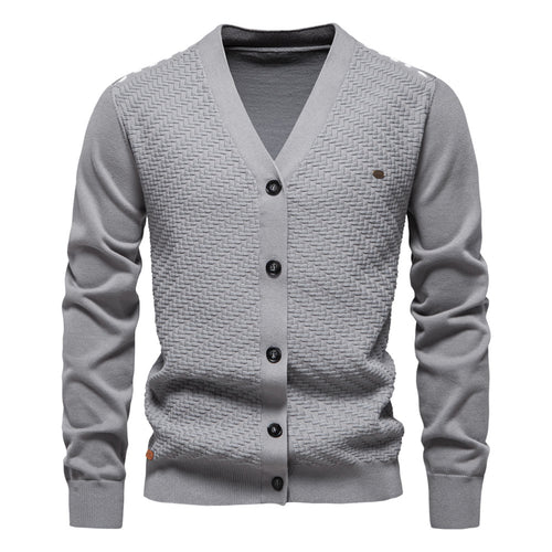Herren Strickjacke mit strukturiertem Muster EB