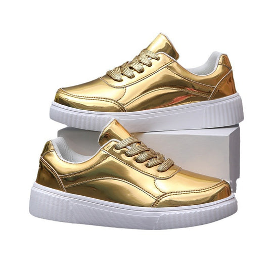 Damen Glänzende Sneakers mit dämpfender Sohle und atmungsaktivem Innenfutter EB